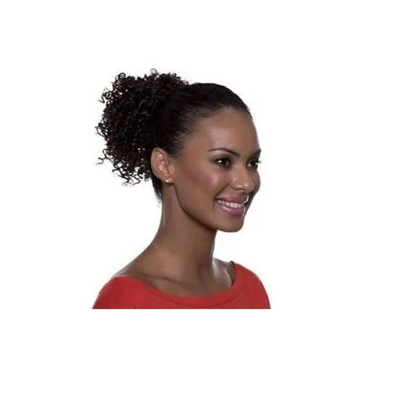 Coque Afro Puff Castanho Natural 15 Cm Fibra Japonesa