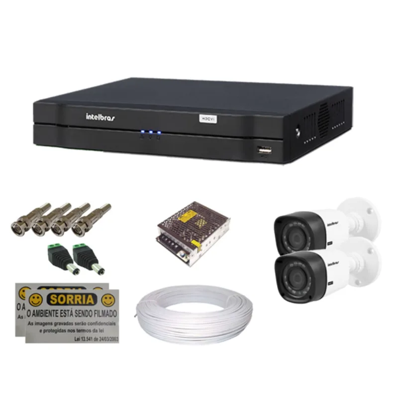 Kit Cftv 2 Câmeras Hdcvi + Dvr 4 Canais Intelbras