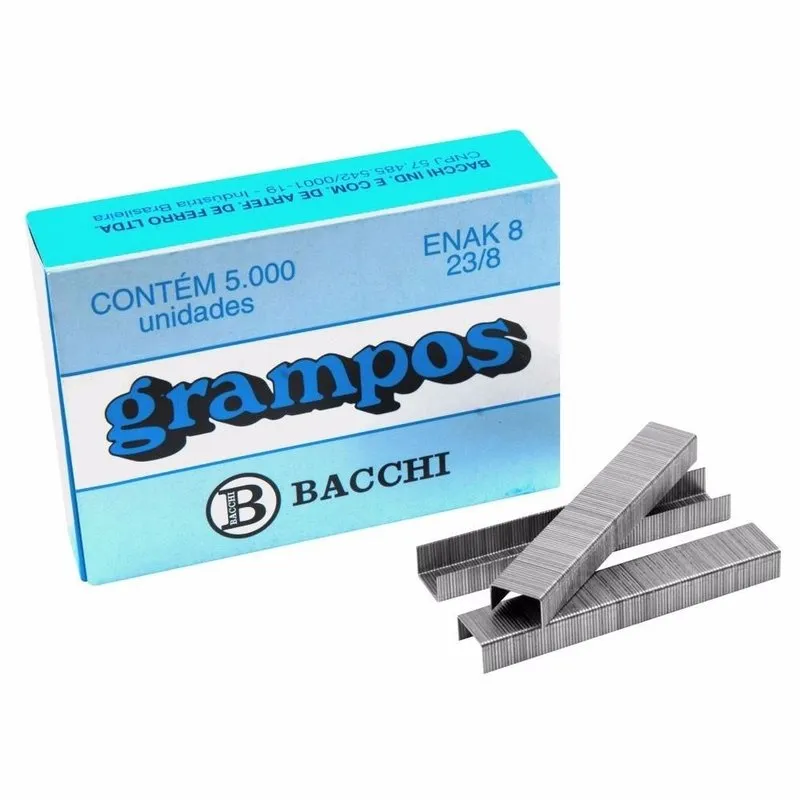 Grampos Grampeador Enak 8 Galvanizado 23/8 Com 5000 Unidades