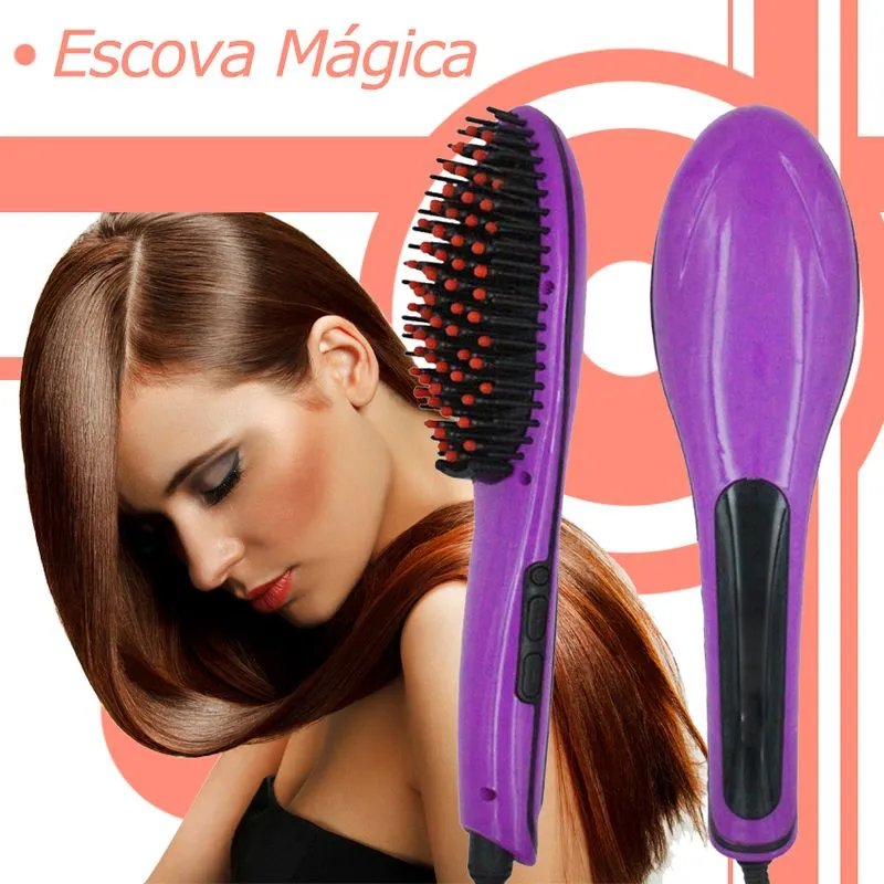 Escova Mágica Alisadora Cabelo Temperatura Maxima 230c