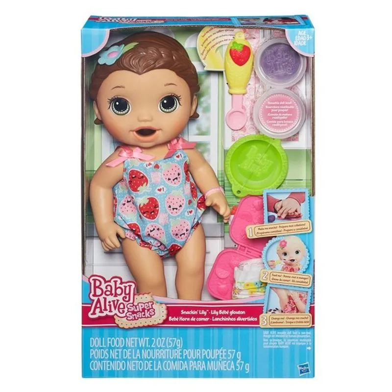 Boneca Baby Alive Lanchinhos Divertidos Morena Hasbro B5015