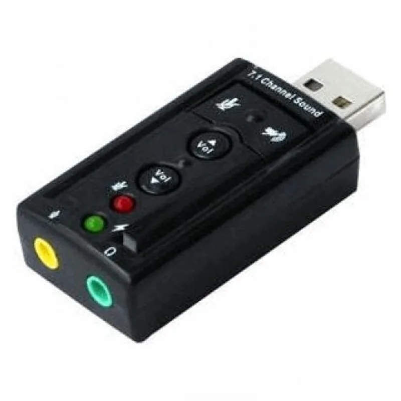 Placa De Som Adaptador 7.1 Usb Entrada P2 p/ Fone De Ouvido
