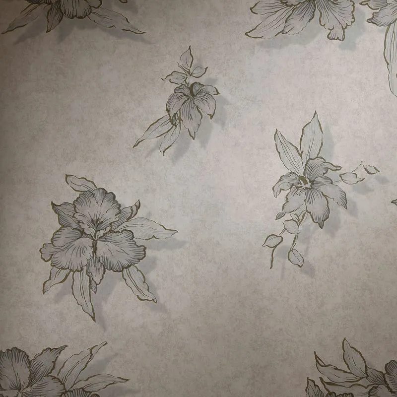 Papel De Parede Importado70cm X 10 Metros Flores Off White