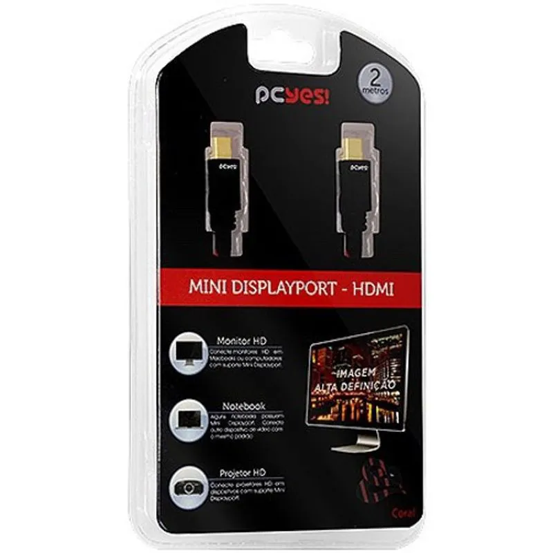 Cabo Mini Displayport X Mini Displayport - Nylon - 2 Metros