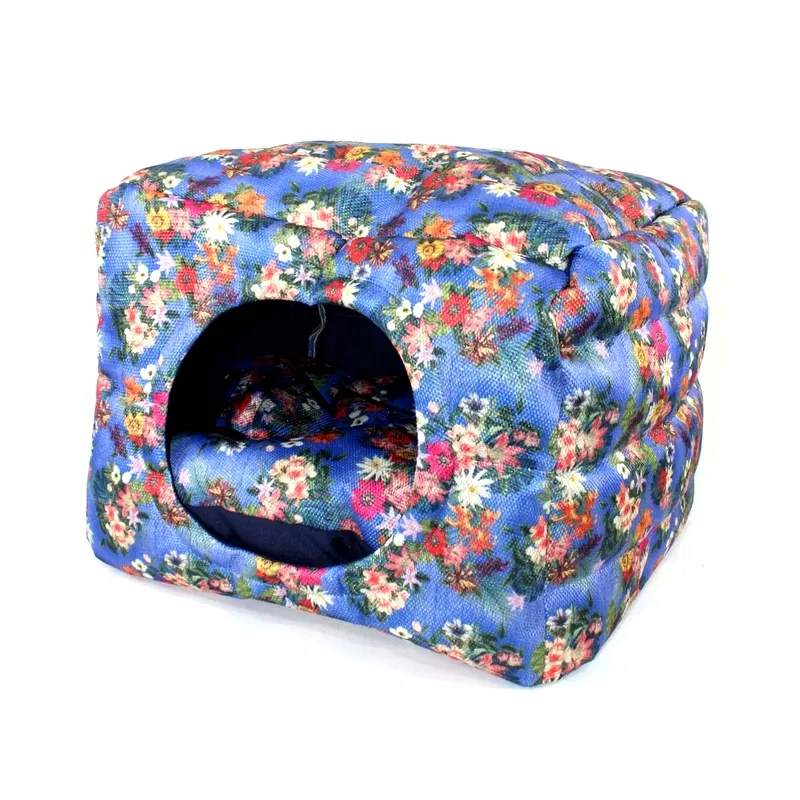 Cama Toca P Floral Azul Bebela Pet