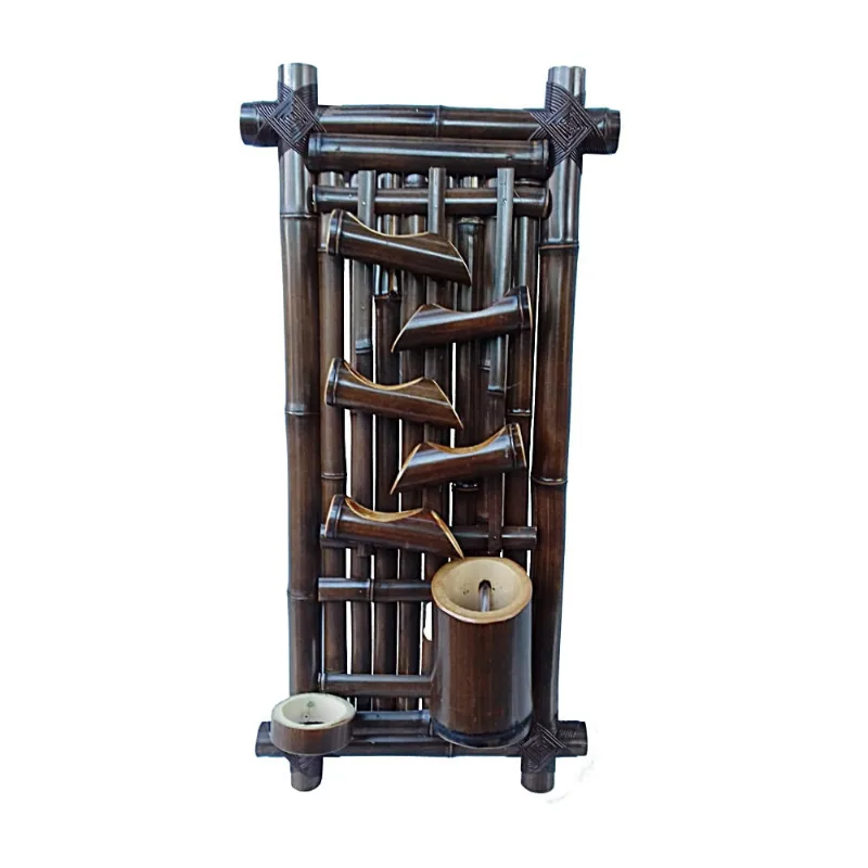 Fonte Decorativa Bambu 5 Quedas Mogno Vertical