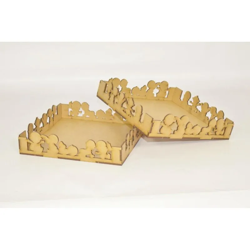 2 Bandejas Em Mdf 3mm-chá De Bebê