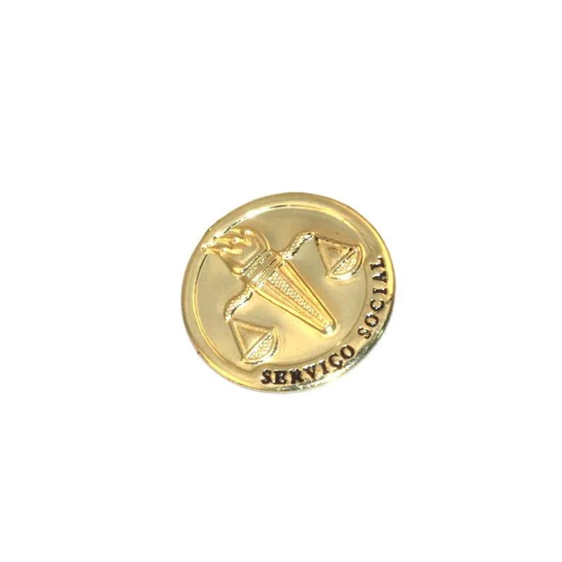 Broche Botton Serviço Assistente Social Folheado Ouro 18k