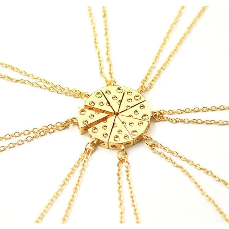 Colar Cordão Best Friends Pizza Folheado A Ouro 18k