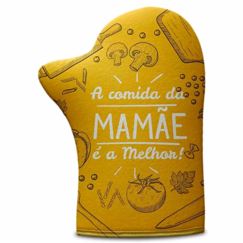 Luva De Cozinha Neoprene A Comida Da Mamãe É A Melhor