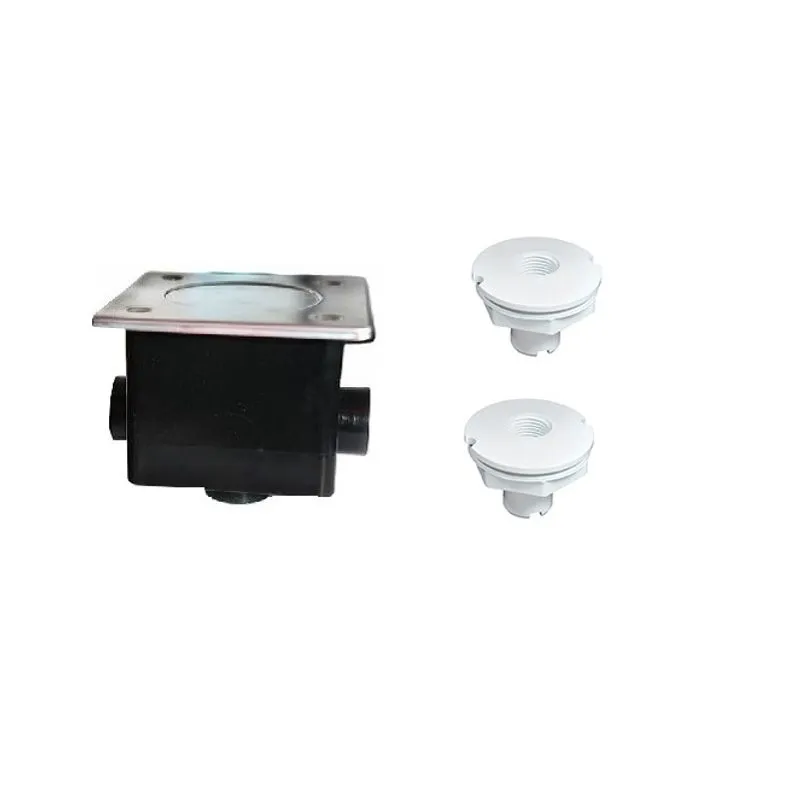 2 Caixa Passagem Com Tampa Inox+adaptador De Piscina Fibra