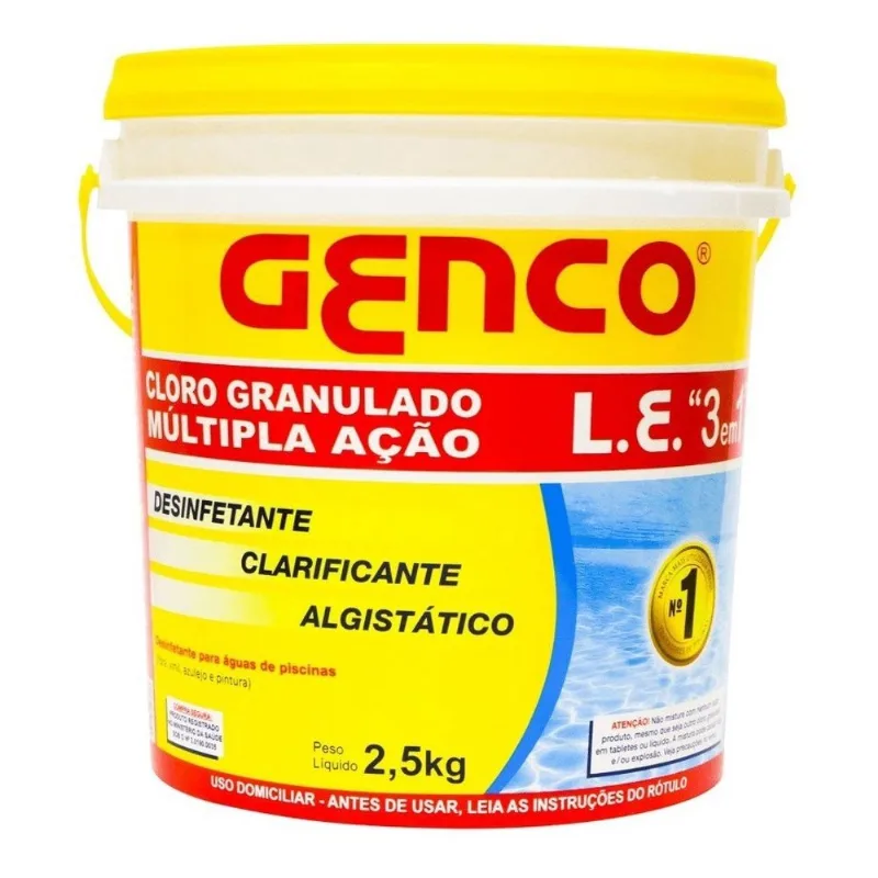 Cloro Granulado Múltipla Ação 3 Em 1 Genco 2,5 Kg