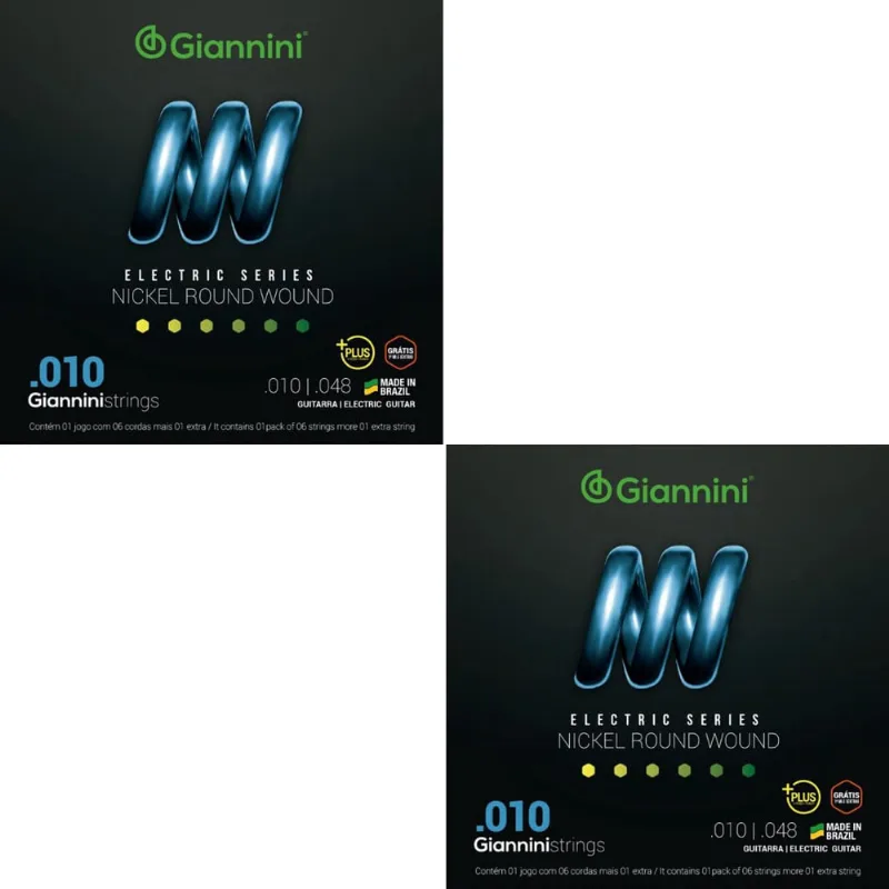 Kit 2 Encordoamento Guitarra Giannini Electric Nickel GEEGSTP10 Plus.010