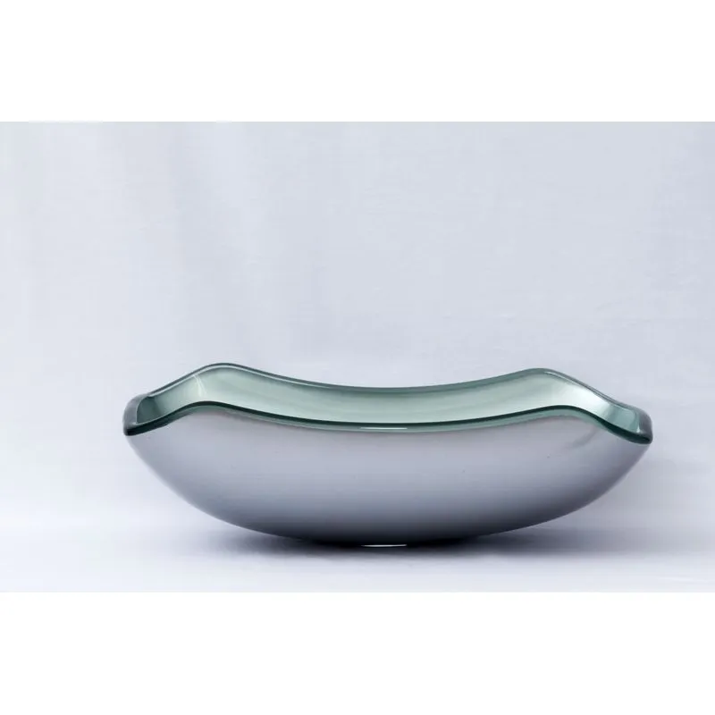 Pia De Vidro Abaulada 42 X 28 Prata