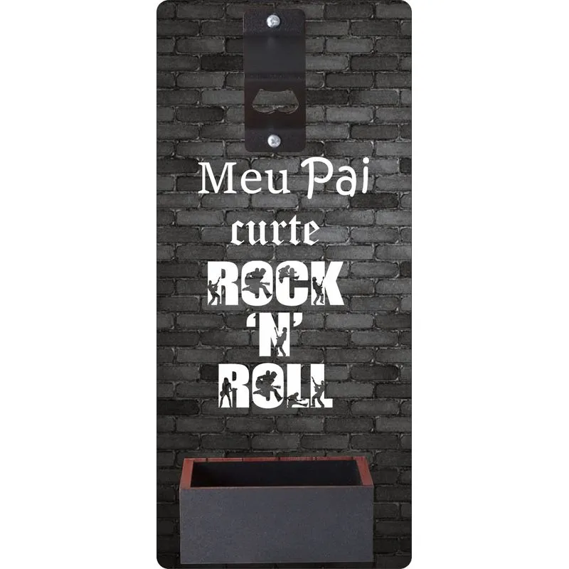 Abridor De Cerveja Para Parede Pai Rock N Roll