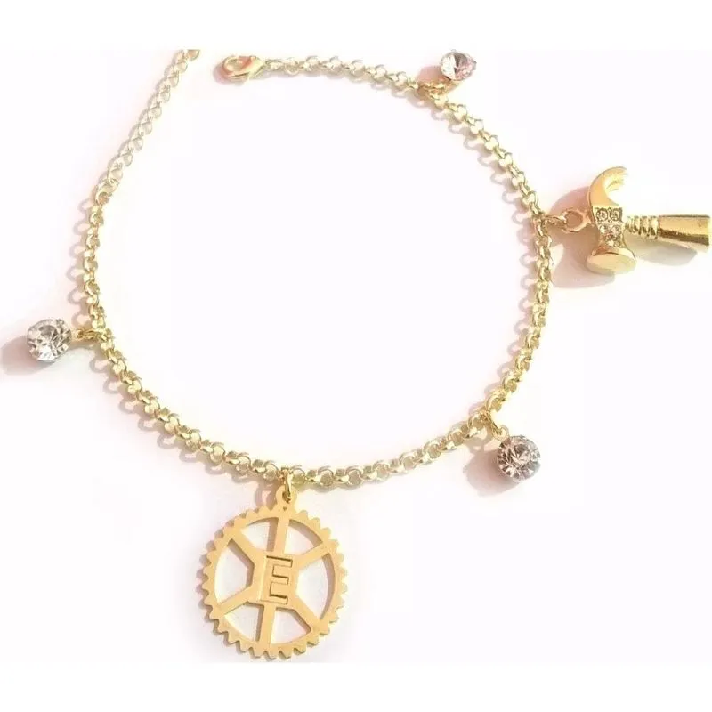 Pulseira Engenharia Mecânico Martelo Oficina Folheado 18k
