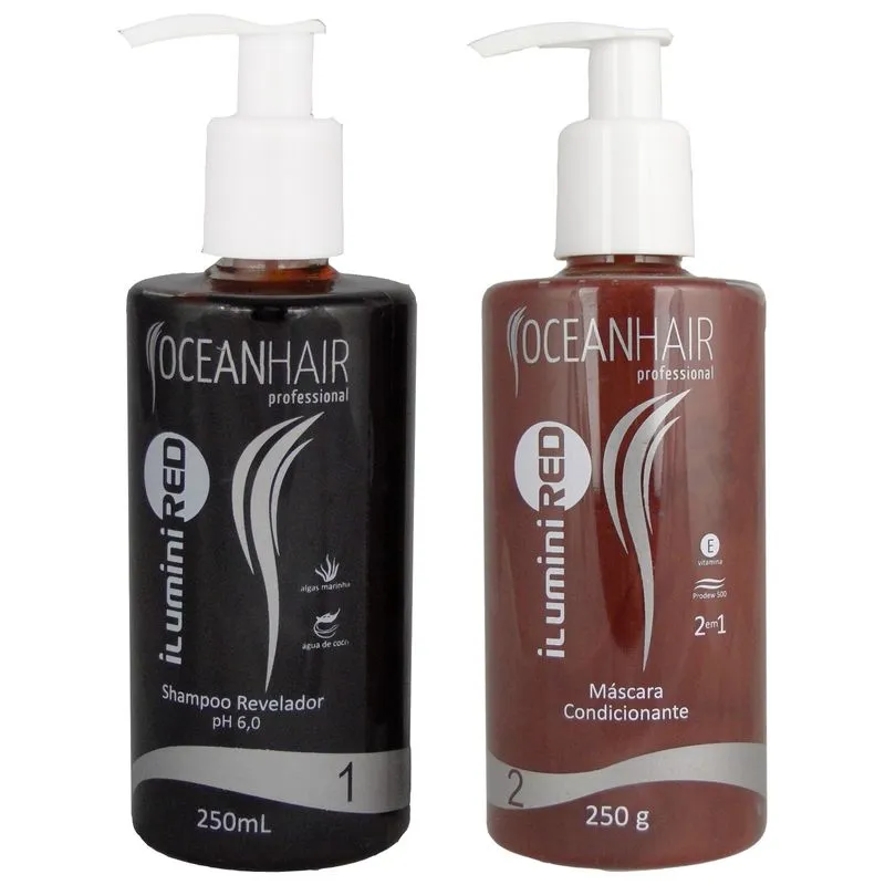 Kit Ilumini Red Matizador Tons Vermelhos 250ml Ocean Hair Kit Ilumini Red Matizador Tons Vermelhos 250ml Ocean Hair