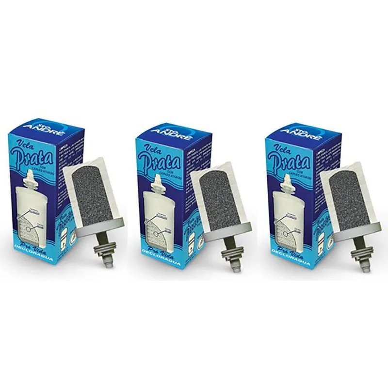 Vela para Filtro de Barro com Carvão Ativado - Kit 3 Velas