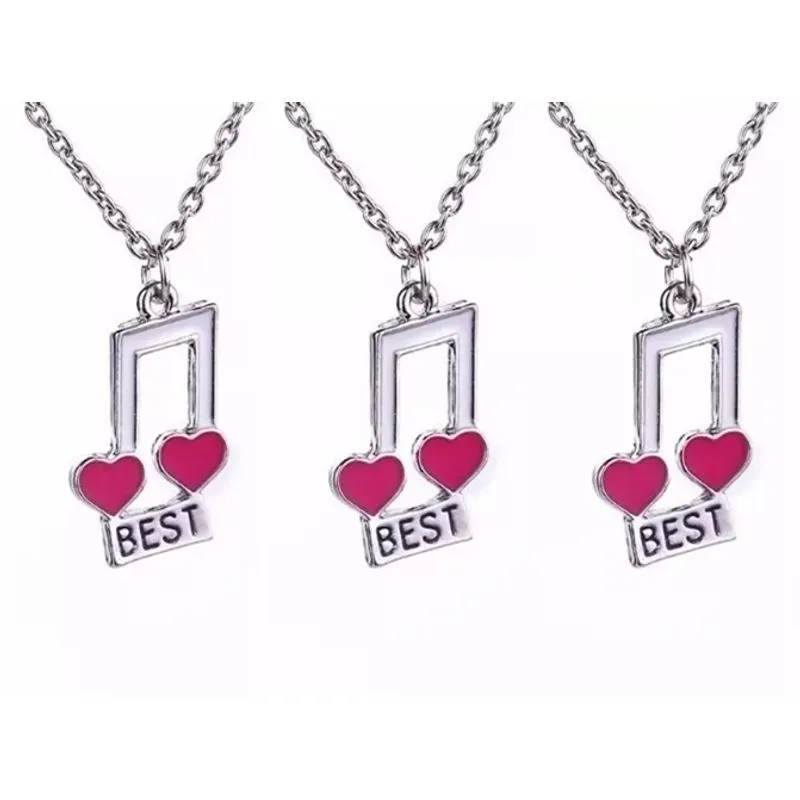 Colar Cordão Best Friends Forever Folheado Níquel - 3 Pçs