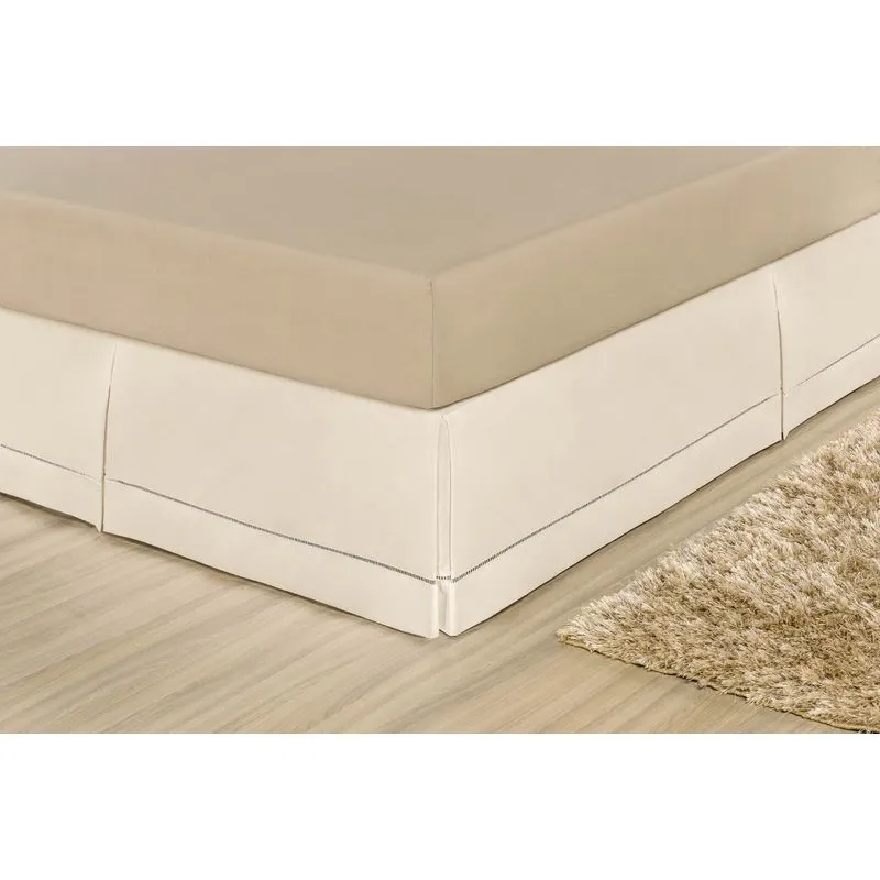 Saia Para Cama Box Solteiro Percal Ponto Palito Palha