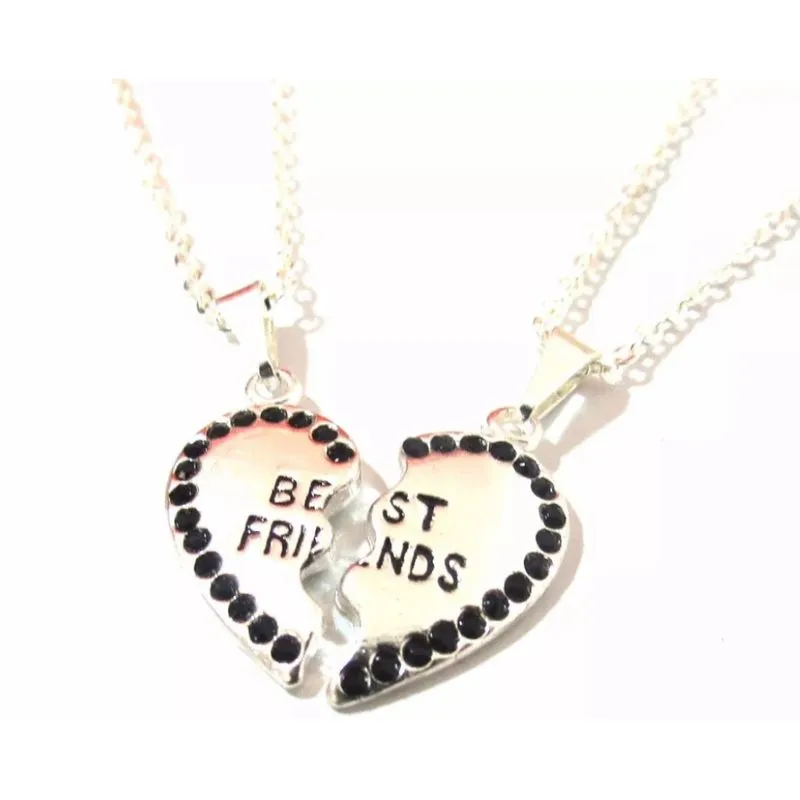2 Colares BFF Best Amigas Folheado A Prata