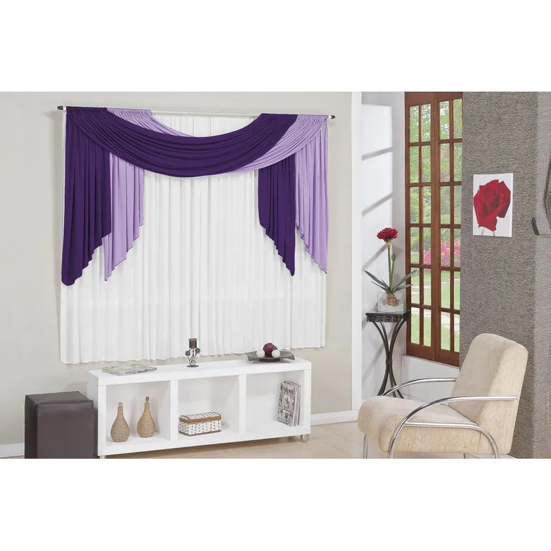 Cortina Isabela Quarto E Sala 4,00(larg) X 2,80(alt) Roxo