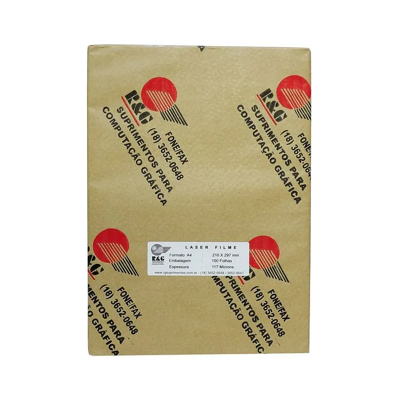 Laser Filme A4 (210 X 297 Mm) 117 Microns (100 Folhas).