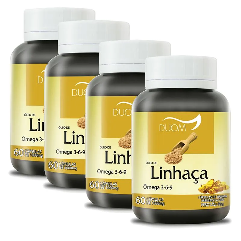Kit Com 4 Óleo De Linhaça 60cps 1000mg Duom