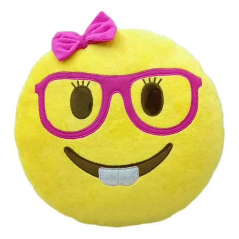 Almofada Decorativa Emoji Nerd 35cm Pelúcia