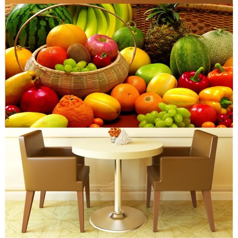 Adesivo Painel Papel Parede Cozinha Churrasqueira Frutas M03