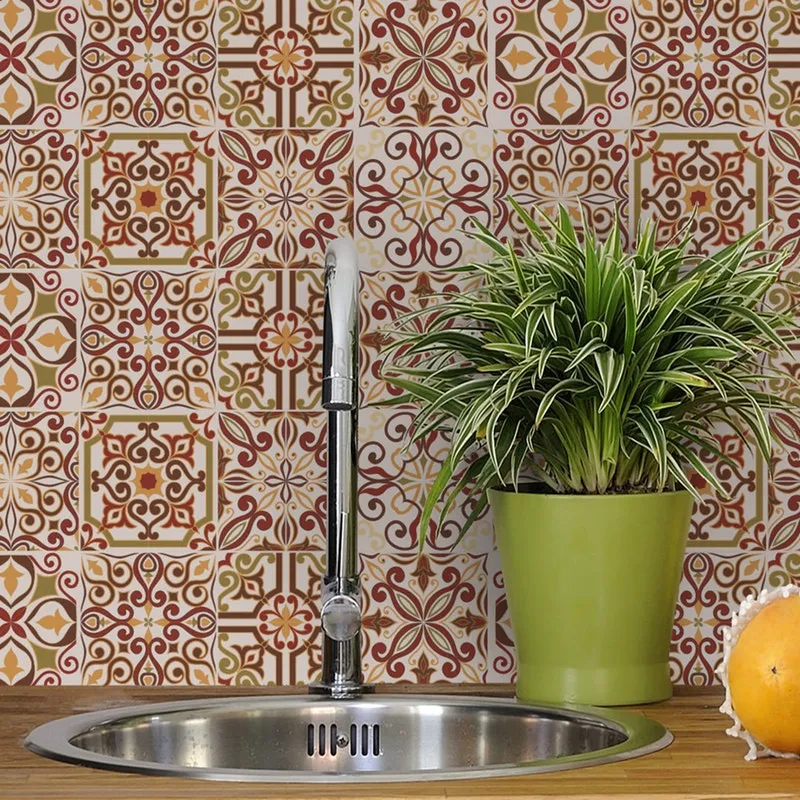 Adesivo de Azulejo Barroco Cozinha 10 x 10cm 100 unidades