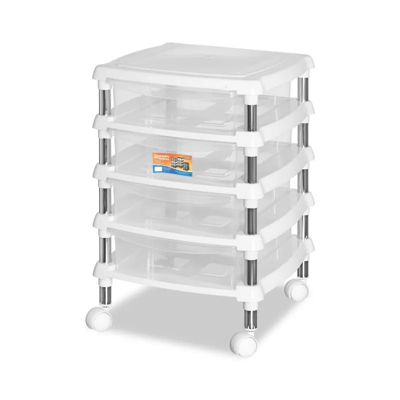 Gaveteiro Organizador Com 4 Gavetas E Rodízios - Niquelart