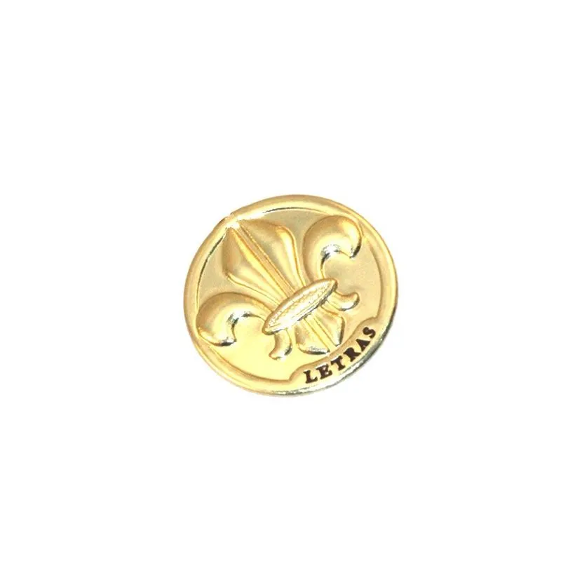 Broche Botton Letras Flor de Lis Profissão Folheado 18k