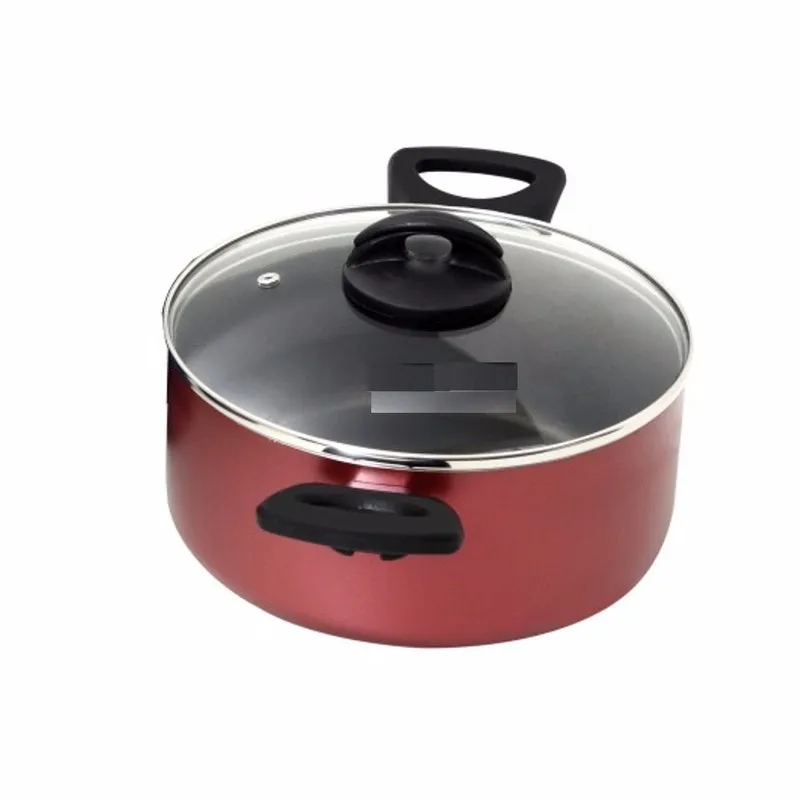 Panela Teflon Antiaderente Cereja Com Tampa De Vidro N 18