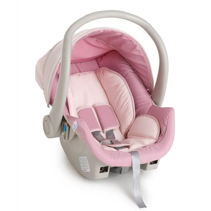 Kit Bebê Conforto Cocoon Rosa Bebê Com Base Galzerano