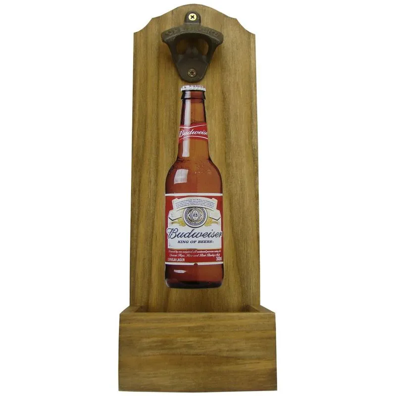 Abridor De Garrafa C/ Suporte P/ Parede - Budweiser