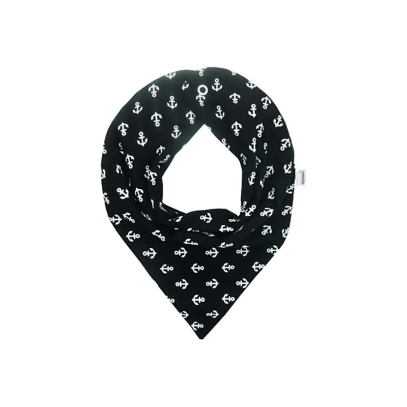 Babador Bandana Preto Ancora 100% Algodão