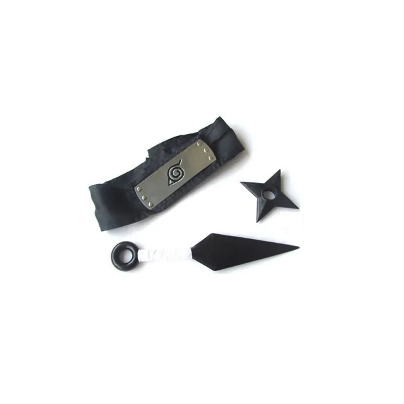 Mega Kit Ninja Naruto Bandana + Kunai 25cm + Shuriken 10cm