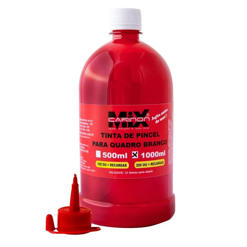 Tinta Para Pincel De Quadro Branco 1 Litro Vermelho