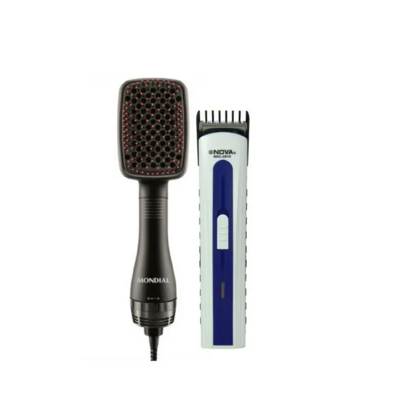 Kit Escova Secadora e Alisadora 10W+Aparador de Pelos