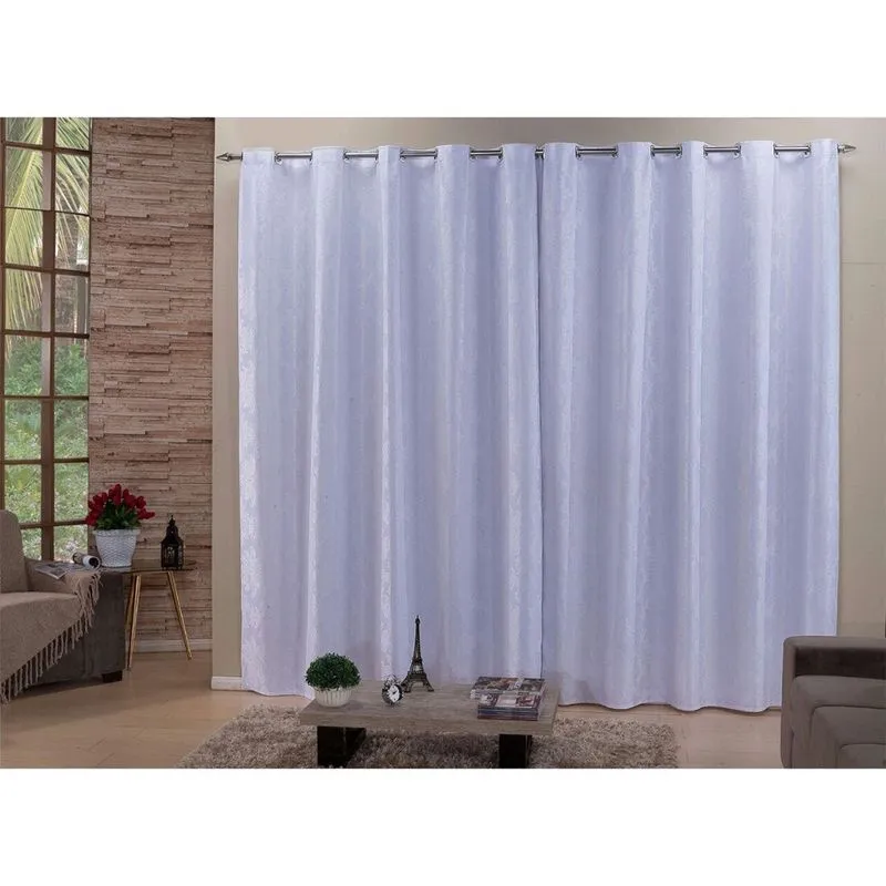 Cortina Jacquard Quarto Sala 4,00(larg) x 2,50(alt) Branca