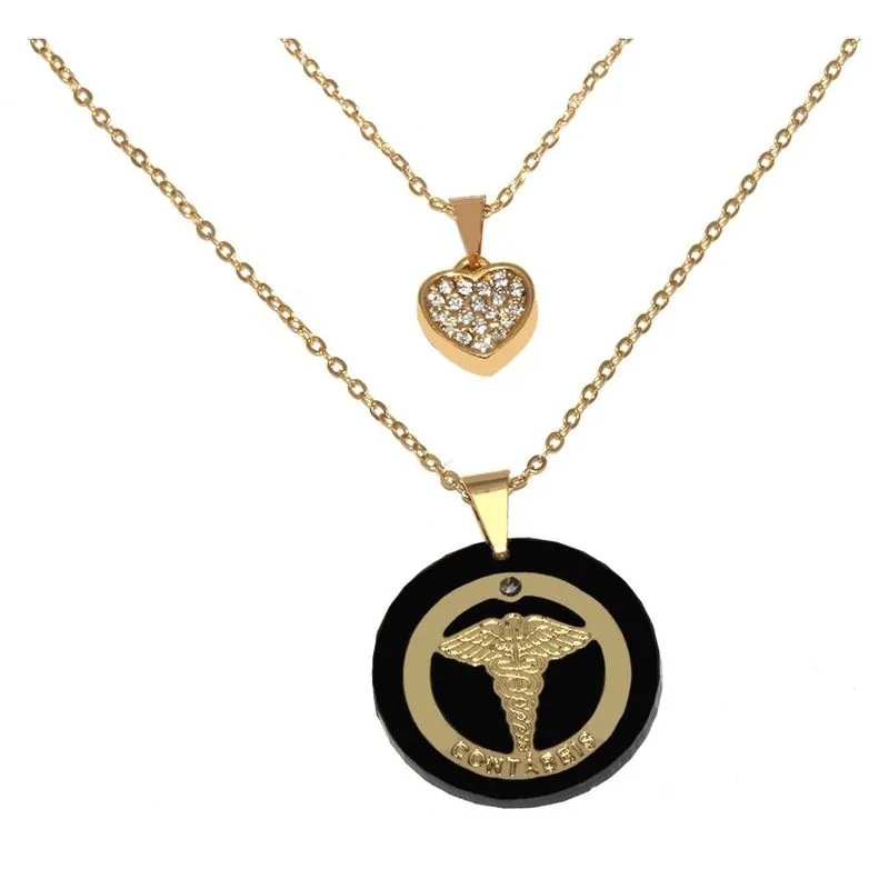 Colar Cordão Duplo Curso Contabilidade Folheado Ouro 18k