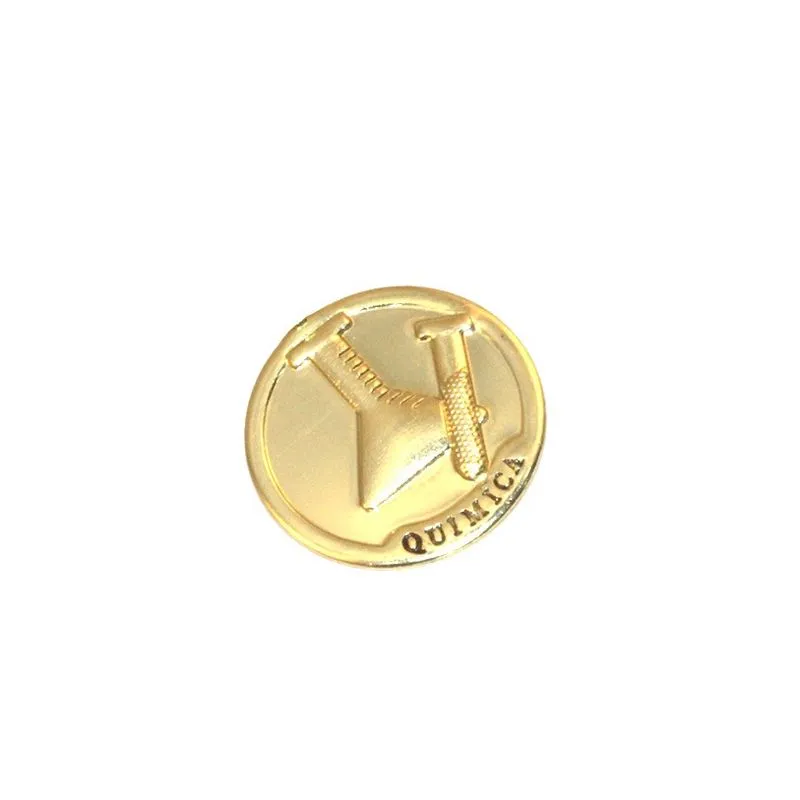 Broche Botton Profissão Química Folheado Ouro 18k