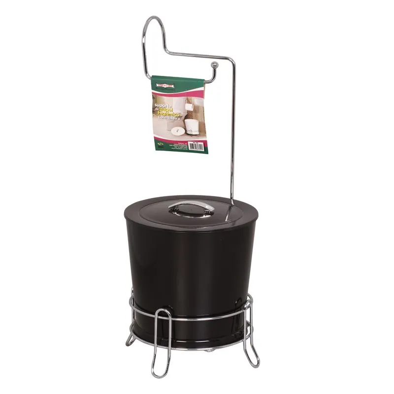 Suporte Papel Higiênico Com Lixeira - N3047 - Niquelart