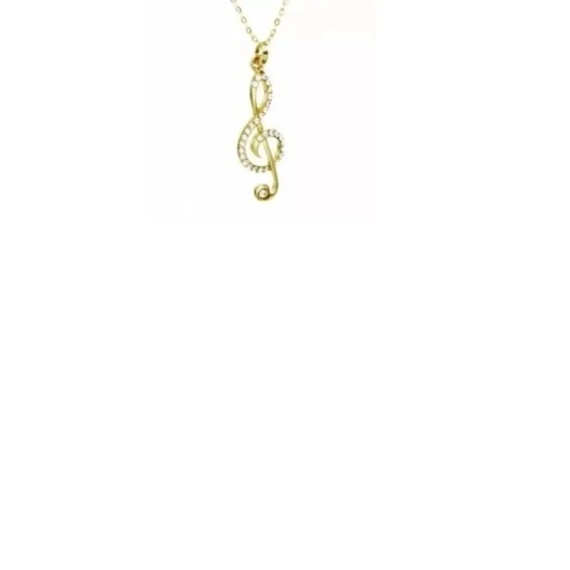Colar Cordão Nota Musical Música Folheado Ouro 18k