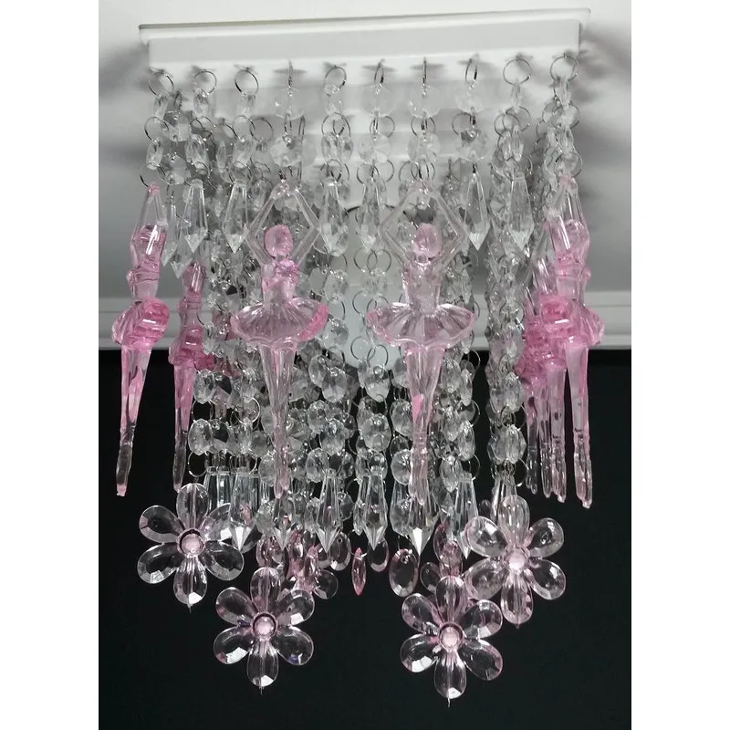 Lustre de Cristal Acrílico Bailarinas Flores Infantil