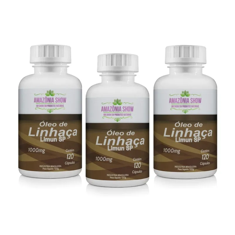 Óleo de Linhaça 120 Capsulas 1000mg Combo 3 Frascos