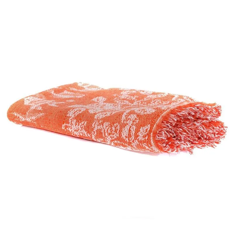Cobertor Casal King Laranja com Branco