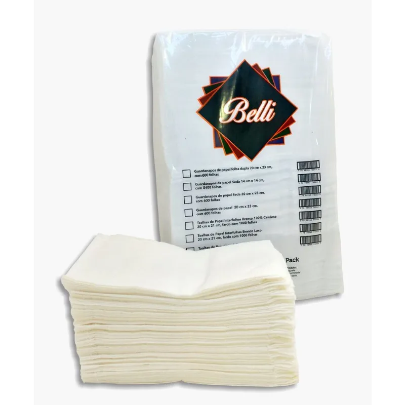 Toalha De Papel Interfolha Branco 100% Celulose 20 X 21 Cm
