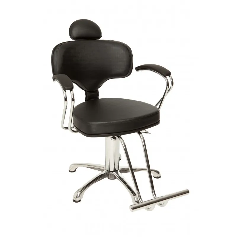 Cadeira Poltrona Para Cabeleireiro Isabelli Luxo Fixa Preta